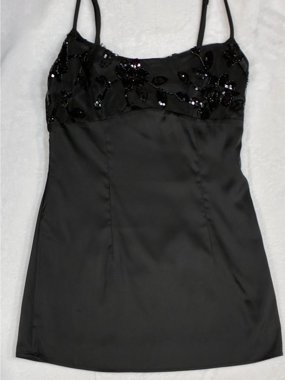 Peppermayo Black Floral Beaded Sequin Mini Dress Size S US 4